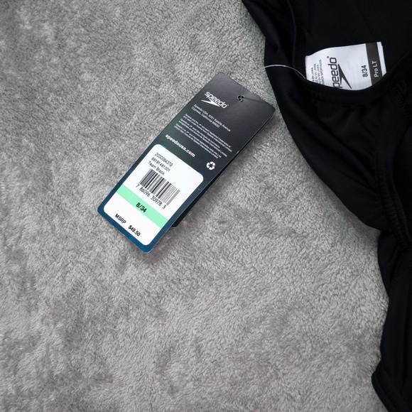 Speedo Women's 8/34 Black Swimsuit One Piece Prolt Super Pro Solid NWT - Picture 10 of 12